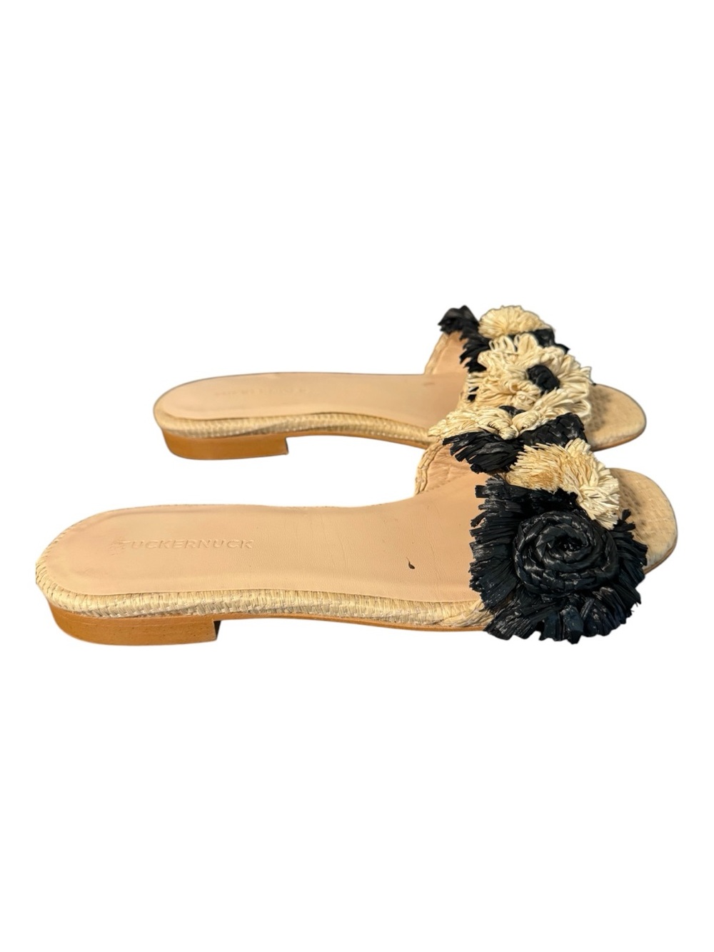 Tuckernuck Naomi Raffia Floral Slide Sandals | Women’s Size 7 | EUC - Picture 3 of 4